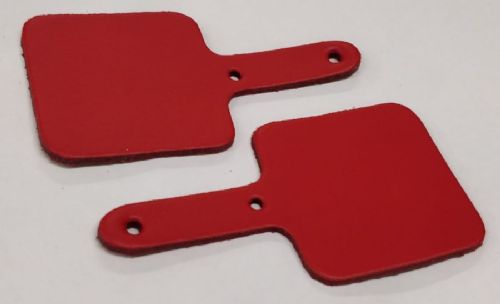 Leather Key Fob Blanks - Square - Various Colours - Qty Options (Red, 25)